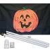 Pumpkin Black 3' x 5' Polyester Flag, Pole and Mount