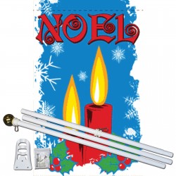 Noel Candles 3' x 5' Polyester Flag, Pole and Mount