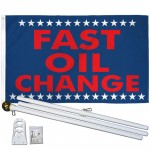 Fast Oil Change 3' x 5' Polyester Flag, Pole And Mount