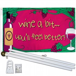Wine A Bit 3' x 5' Polyester Flag, Pole and Mount