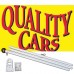 Quality Cars Yellow Red 3' x 5' Polyester Flag, Pole and Mount
