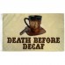 Death Before Decaf Clockwork 3' x 5' Polyester Flag, Pole and Mount