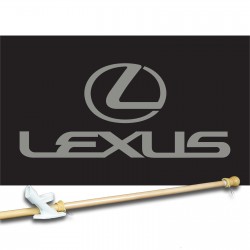 Lexus Black Silver 3' x 5' Flag, Pole and Mount