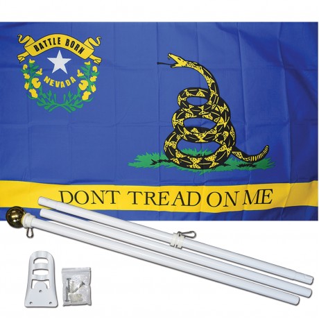 Don't Tread On Me Nevada 3' x 5' Polyester Flag, Pole and Mount