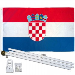 Croatia 3' x 5' Polyester Flag, Pole and Mount