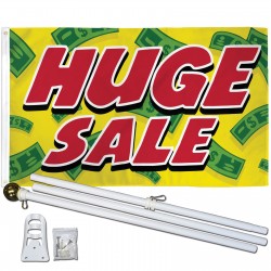 Huge Sale Yellow Cash 3' x 5' Polyester Flag, Pole and Mount