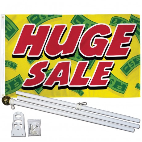 Huge Sale Yellow Cash 3' x 5' Polyester Flag, Pole and Mount