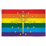 Indiana Rainbow Pride 3' x 5' Polyester Flag