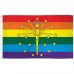 Indiana Rainbow Pride 3' x 5' Polyester Flag, Pole and Mount
