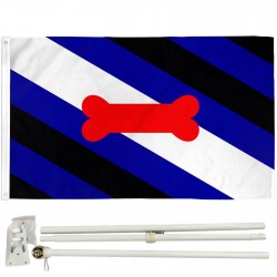 Puppy Pride 3' x 5' Polyester Flag, Pole and Mount