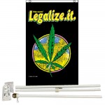 Marijuana Legalize It 3' x 5' Polyester Flag, Pole and Mount