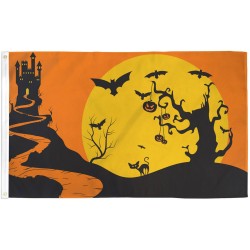 Halloween Castle Bats 3' x 5' Polyester Flag