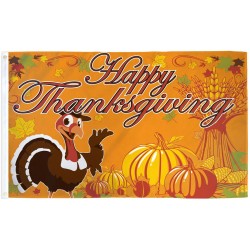 Happy Thanksgiving Turkey 3' x 5' Polyester Flag