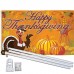 Happy Thanksgiving Turkey 3' x 5' Polyester Flag, Pole and Mount