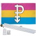Pansexual Pride 3' x 5' Polyester Flag, Pole and Mount