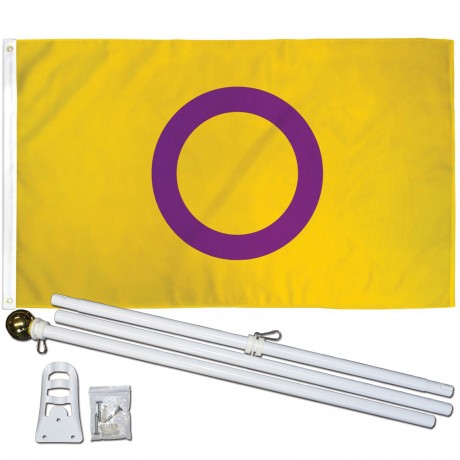 Intersex Pride Symbol 3' x 5' Polyester Flag, Pole and Mount