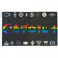Coexist Rainbow 3' x 5' Polyester Flag