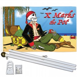 X Marks The Pot 3' x 5' Polyester Flag, Pole and Mount