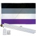 Asexual Pride 3' x 5' Polyester Flag, Pole and Mount