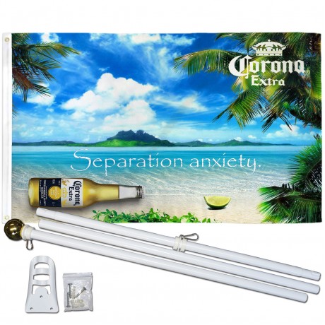 Corona Extra Separation Anxiety 3' x 5' Polyester Flag, Pole and Mount