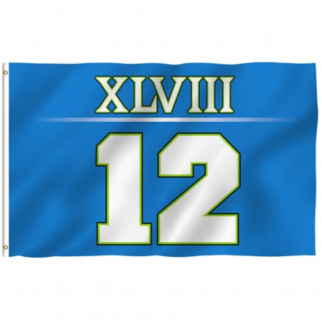 Seattle Seahawks 12th Man Superbowl 48 Champs 3' x 5' Polyester Flag