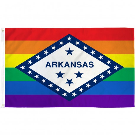 Arkansas Rainbow Pride 3 'x 5' Polyester Flag