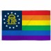 Georgia Rainbow Pride 3 'x 5' Polyester Flag, Pole and Mount