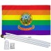 Idaho Rainbow Pride 3 'x 5' Polyester Flag, Pole and Mount