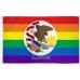 Illinois Rainbow Pride 3 'x 5' Polyester Flag, Pole and Mount