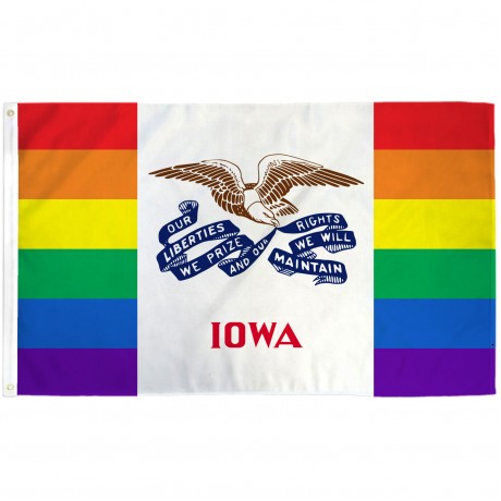 Iowa Rainbow Pride 3 'x 5' Polyester Flag