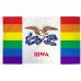 Iowa Rainbow Pride 3 'x 5' Polyester Flag, Pole and Mount