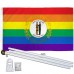 Kentucky Rainbow Pride 3 'x 5' Polyester Flag, Pole and Mount