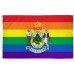Maine Rainbow Pride 3 'x 5' Polyester Flag, Pole and Mount