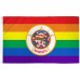 Minnesota Rainbow Pride 3 'x 5' Polyester Flag, Pole and Mount