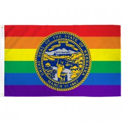 Nebraska Rainbow Pride 3 'x 5' Polyester Flag