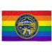 Nebraska Rainbow Pride 3 'x 5' Polyester Flag, Pole and Mount
