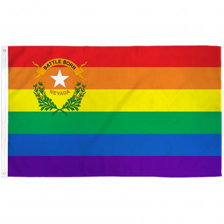 Nevada Rainbow Pride 3 'x 5' Polyester Flag