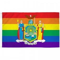New York Rainbow Pride 3 'x 5' Polyester Flag