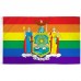 New York Rainbow Pride 3 'x 5' Polyester Flag, Pole and Mount