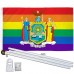 New York Rainbow Pride 3 'x 5' Polyester Flag, Pole and Mount