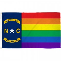 North Carolina Rainbow Pride 3 'x 5' Polyester Flag