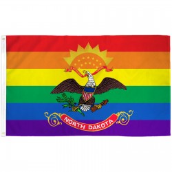 North Dakota Rainbow Pride 3 'x 5' Polyester Flag