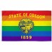 Oregon Rainbow Pride 3 'x 5' Polyester Flag, Pole and Mount