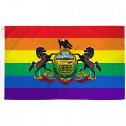 Pennsylvania Rainbow Pride 3 'x 5' Polyester Flag