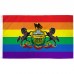 Pennsylvania Rainbow Pride 3 'x 5' Polyester Flag, Pole and Mount