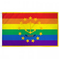 Rhode Island Rainbow Pride 3 'x 5' Polyester Flag