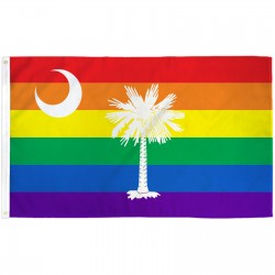 South Carolina Rainbow Pride 3 'x 5' Polyester Flag