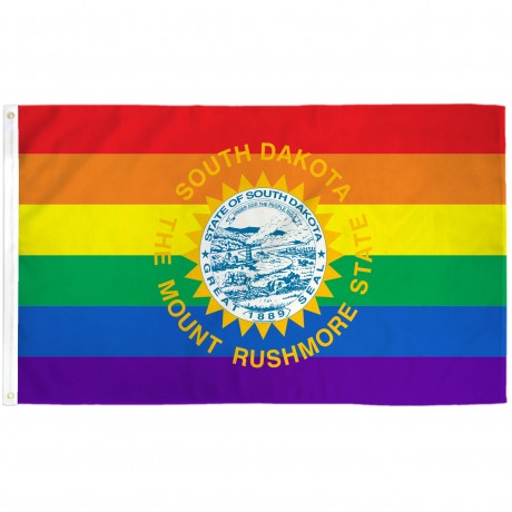 South Dakota Rainbow Pride 3 'x 5' Polyester Flag