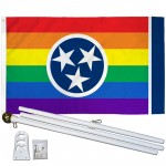 Tennessee Rainbow Pride 3 'x 5' Polyester Flag, Pole and Mount