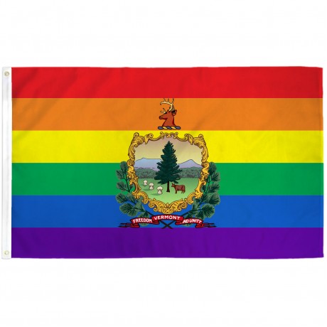 Vermont Rainbow Pride 3 'x 5' Polyester Flag